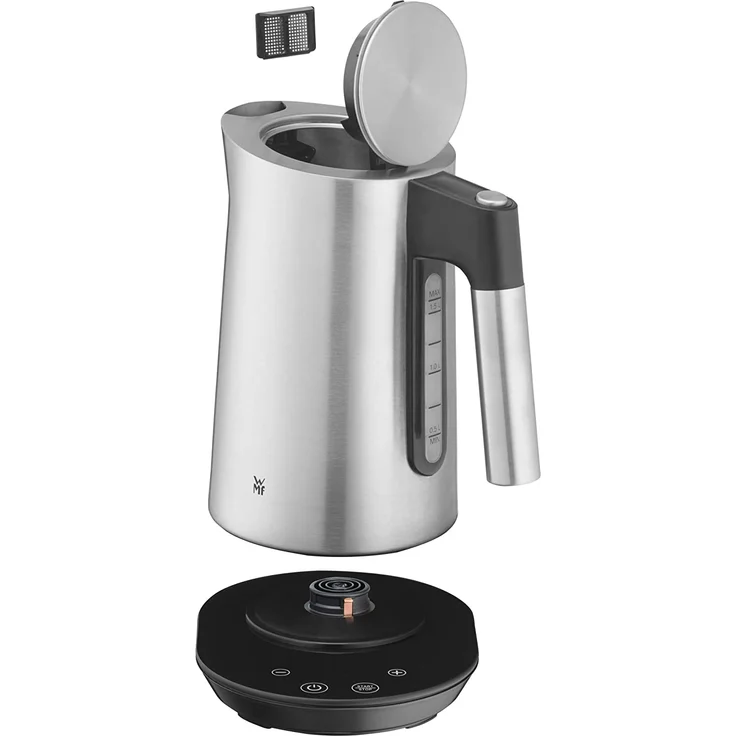 WMF 04.1331.0011 Kineo Wasserkocher, 3000 Watt, 1,6 Liter, Kalkfilter, Temperatureinstellung, Einhand-Deckelöffnung, Cromargan, edelstahl – Bild 4