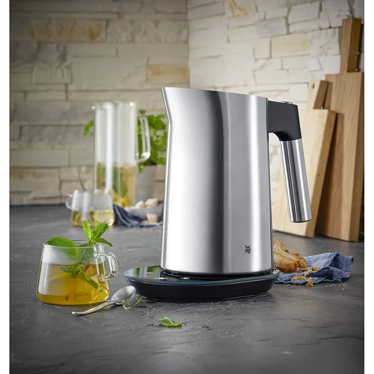 WMF 04.1331.0011 Kineo Wasserkocher, 3000 Watt, 1,6 Liter, Kalkfilter, Temperatureinstellung, Einhand-Deckelöffnung, Cromargan, edelstahl – Bild 2