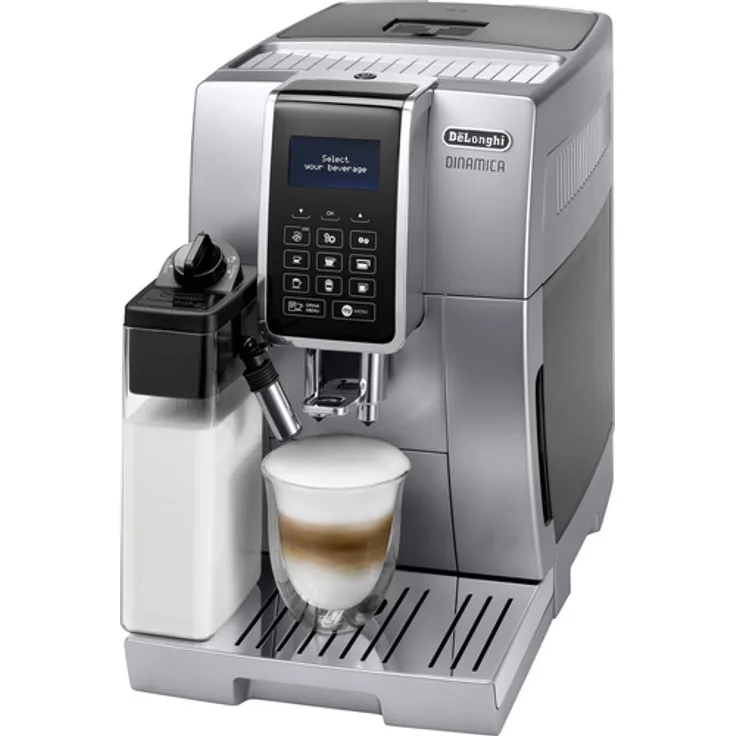 De'Longhi ECAM 356.77.S Dinamica Kaffeevollautomat, silber, mit Milchsystem
