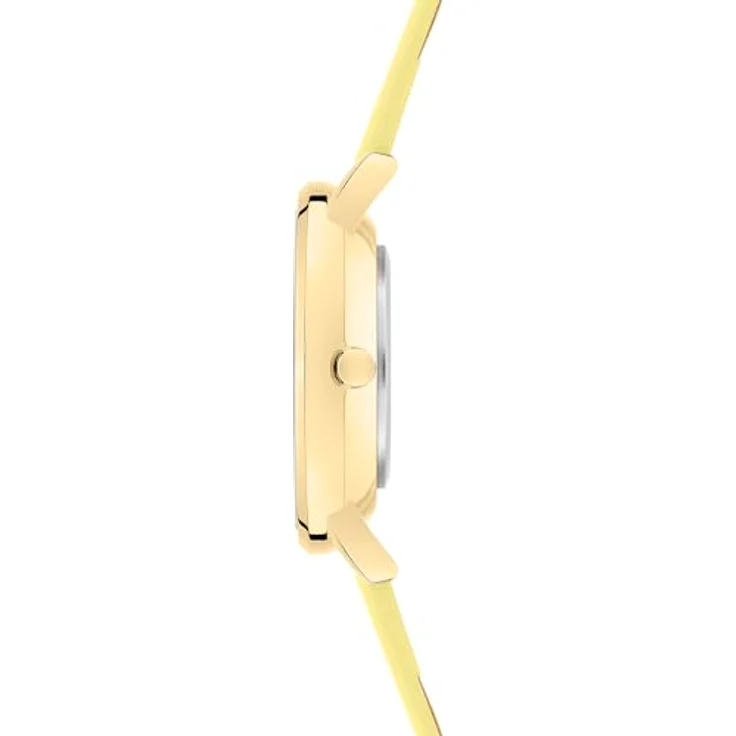 s.Oliver Damenuhr - 34 mm - Flache, zeitlose Armbanduhr mit Quarzwerk und gelbem Kunstlederarmband - 3 ATM wasserdicht, kratzfest - Geschenkidee – Bild 2