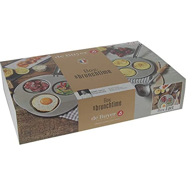 DE BUYER 5612.01 Box # Brunchtime: Triblinis + Pfannenwender + Schöpflöffel, Umweltfreundliche Verpackung, Hergestellt in Frankreich