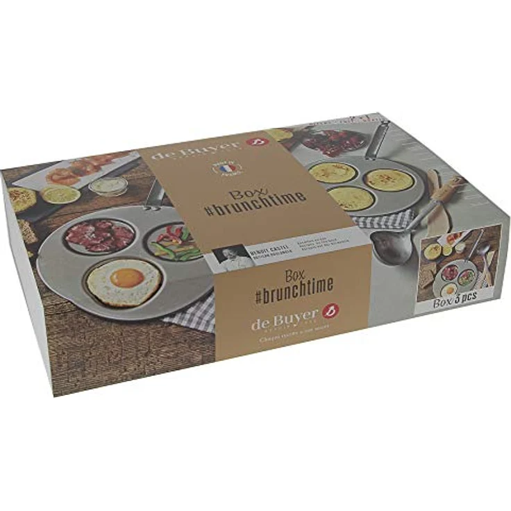 DE BUYER 5612.01 Box # Brunchtime: Triblinis + Pfannenwender + Schöpflöffel, Umweltfreundliche Verpackung, Hergestellt in Frankreich – Bild 1
