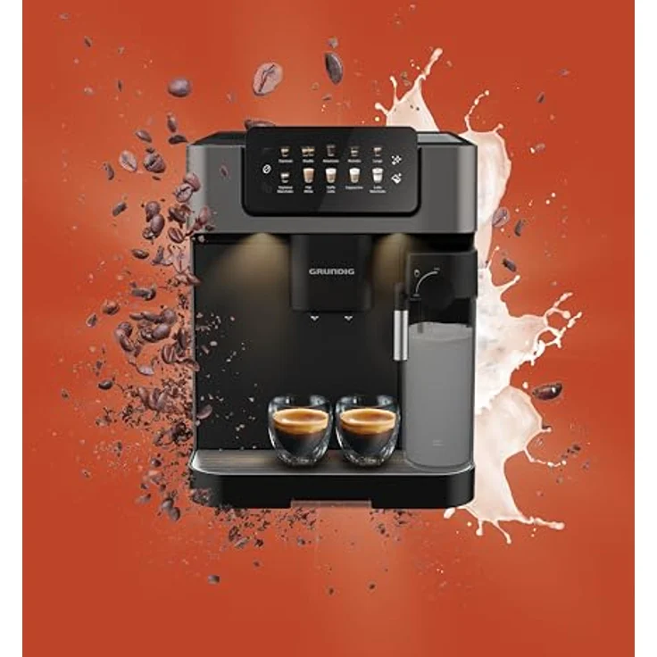 Grundig Kaffeevollautomat KVA 7230, Dark-Inox Design, maximal 19 Bar Pumpendruck, Kegelmahlwerk mit fünf Mahlgraden – Bild 2