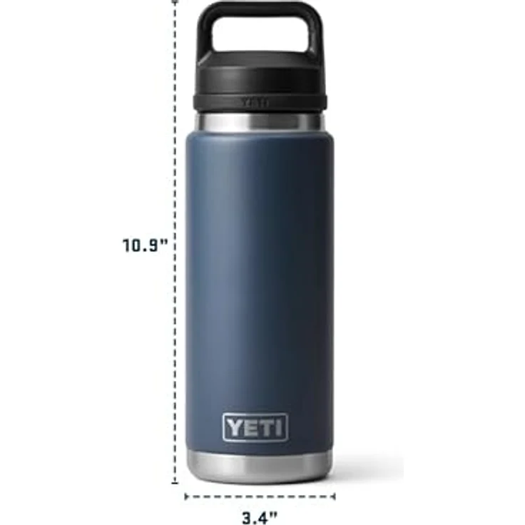 YETI Rambler Flasche mit Chug-Verschluss, Edelstahl, navy, 26 oz (769 ml), doppelwandige Vakuumisolierung, 100% auslaufsicher, spülmaschinenfest – Bild 4