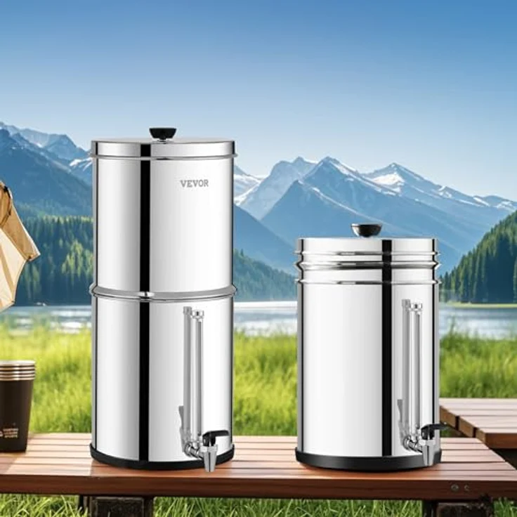 VEVOR Schwerkraft Wasserfiltersystem Edelstahl 7+8,5L, hochmoderne Wasserfiltration mit Blei- und Chlorreduzierung – Bild 8