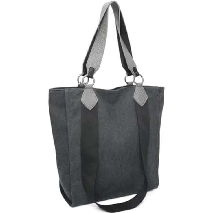 Fritzi aus Preußen Izzy02 Canvas Shopper Tasche, 32 cm x 11 cm x 38.5 cm, 100% Baumwolle, schwarz – Bild 2