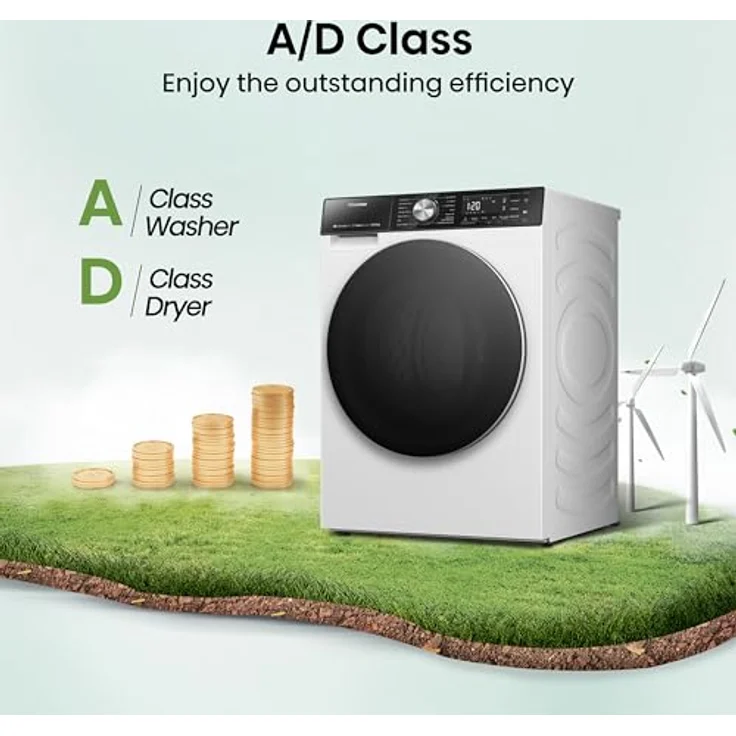 Hisense Waschtrockner WD5S1045BW, 10,5 kg, 1400 U/min, PowerJet, weiß – Bild 9