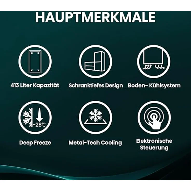 HISENSE RB5P410SAFC Kühlgefrierkombination, 413 l, Energieeffizienzklasse C, 2030 mm hoch, Schwarz – Bild 4