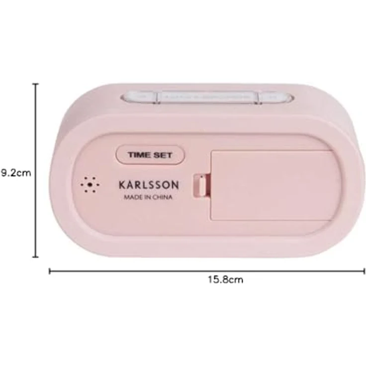 Karlsson Wecker Gummy, Rechteckiger Silikonwecker in Hellrosa, 14x7x5cm, mit Alarmfunktion für Schlafzimmer – Bild 5