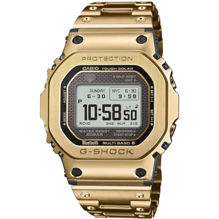 Casio G-Shock Tough Solar GMW-BZ5000GD-9, Armbanduhr aus vergoldetem Stahl mit Solarenergie und hoher Schlagfestigkeit
