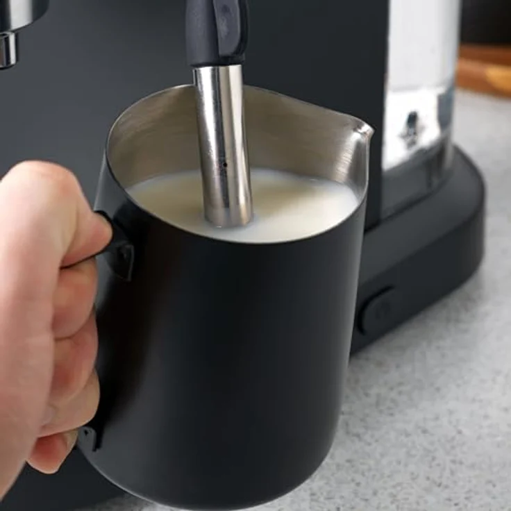 Petra PT5240BVDE Espresso Machine, Siebträgermaschine mit 15 bar Druckpumpe und Milchaufschäumer, Schwarz – Bild 6