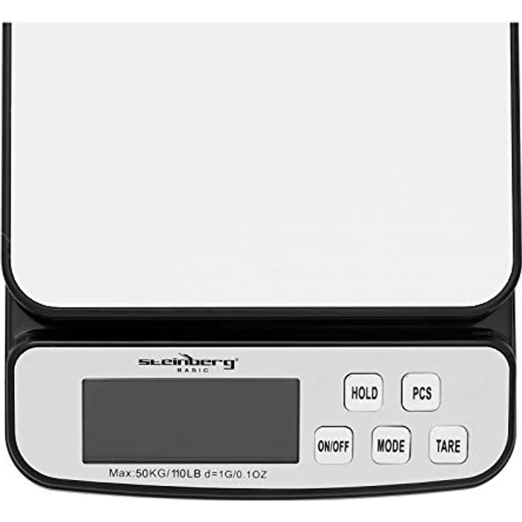 Steinberg Systems Feinwaage Briefwaage Paketwaage Versandwaage LCD Digitalwaage Plattformwaage 50, Edelstahl, 50 kg / 1 g, große Wiegefläche, zahlreiche Funktionen - Preisvergleich – Bild 2