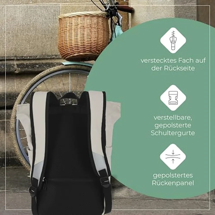 travelite BASICS Roll-Up Rucksack, Freizeitrucksack aus wasserfester Plane mit reflektierenden Applikationen, ideal für Wandern und Freizeit, viele Trendfarben verfügbar – Bild 7