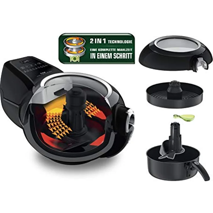 Tefal YV9708 ActiFry Genius XL 2in1 Heißluftfritteuse 1500 Watt, Fassungsvermögen: 1,7 kg, 9 automatische Programme, 2in1 Technologie schwarz – Bild 3