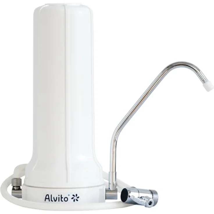 Alvito Auftisch Basic Wasserfilter Set Pure, inkl. Primus SD, leistungsstarke Aktivkohlefilterung, einfache Montage ohne Werkzeug – Bild 2