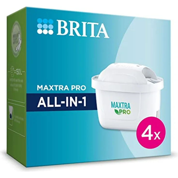 BRITA Wasserfilter-Kartusche MAXTRA PRO All-in-1 - 4er Pack - Original BRITA Ersatzkartusche reduziert Kalk, Chlor, Pestizide & Verunreinigungen für Leitungswasser mit besserem Geschmack – Bild 1