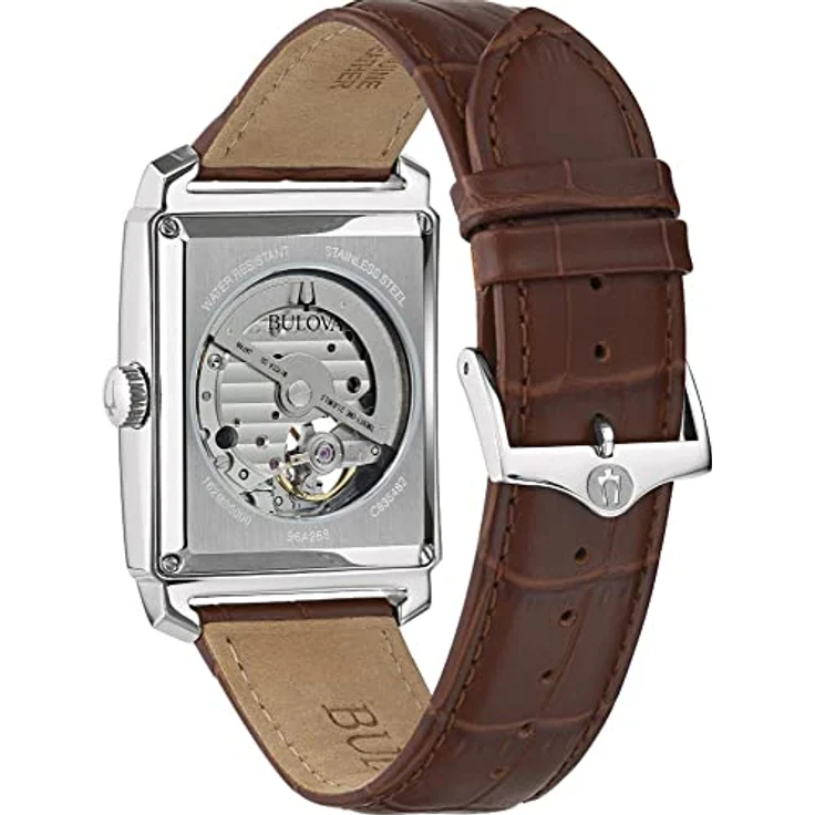 Bulova Herren Analog Automatik Uhr mit Leder Armband 96A268 – Bild 3