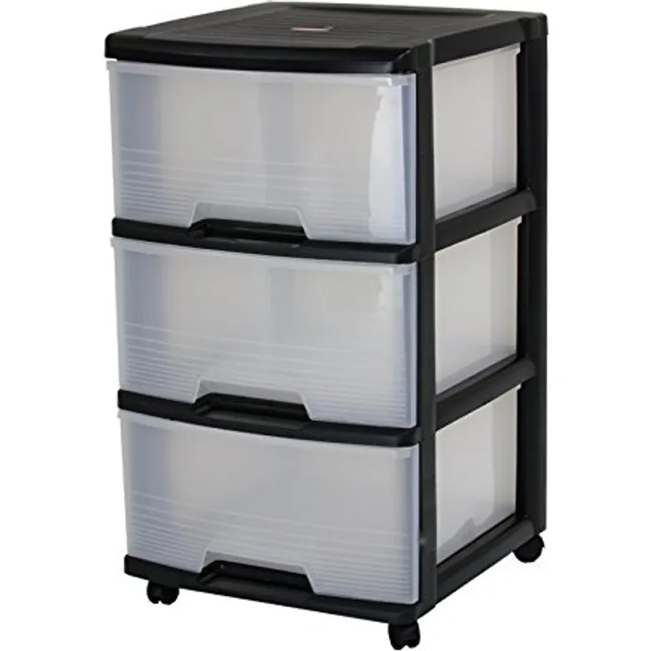 Curver Regal 3x20L, Küchenorganisation mit hochwertigem Radstand, mobil und langlebig