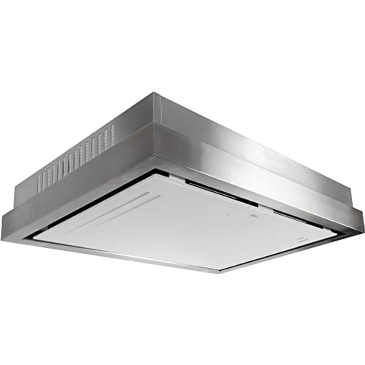 GURARI Deckenhaube GCH C 343 IS 120 WH PRIME, Einbau Dunstabzugshaube 120cm/ Weiß Glas/Edelstahl/Effizient/Saugstark 1000m³/Umlufthaube/Ionisierung/Deckenhaube dunstabzug – Bild 1
