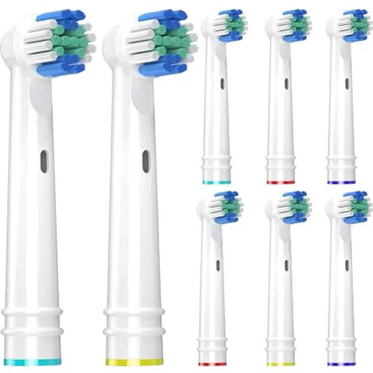 Perfekto24 Aufsteckbürsten Kompatibel für Oral B Zahnbürsten (8er Pack Weiß) - Rotierender Impuls-Bürstenkopf für effektive Reinigung - Bakterieller Schutz für hygienische Anwendung - Sanfte Reinigung mit abgerundeten Borsten