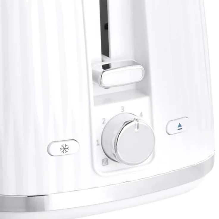 Russell Hobbs Toaster Eden (6 Bräunungsstufen, Hebefunktion, Auftau-, Aufwärm- & Stoppfunktion, Krümelschublade, Brötchenaufsatz, Weiß) – Bild 3