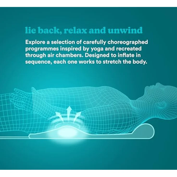 HoMedics Stretch Stretchingmatte XS inspiriert durch Yoga - Fernbedienung, einstellbare Intensität, vorprogrammierte Yoga/Stretchmatte für Rücken, Schultern, Hüften, faltbar mit Stützkissen - Grau – Bild 5