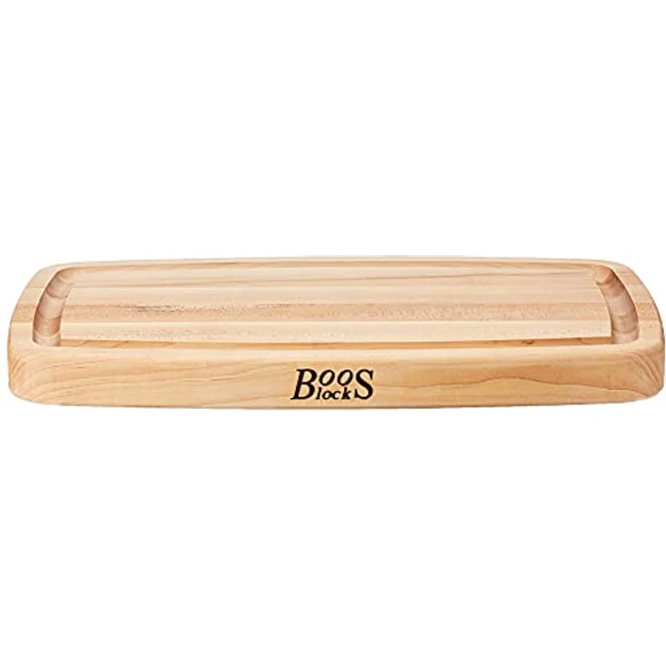 Boos Block Schneidebrett Mit Saftrille Oval – Nordamerikanisches Ahorn-Hartholz – Hackblock – Profi-Schneidebrett – Lebensmittelecht – 45,7 x 27,9 x 3,8 cm – Bild 2