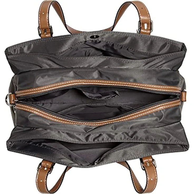 Picard Shopper Sonja, großer Nylon-Einkaufsbag mit 3 Hauptfächern für A4-Unterlagen, grau – Bild 6