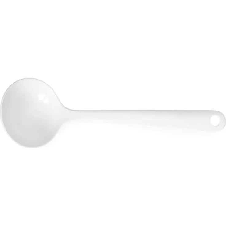 HENDI Soßenlöffel, langer Griff mit Aufhängeöse, Schöpflöffel für 70ml, weiß, 280x69x(H)55mm aus Polybutylenterephthalat