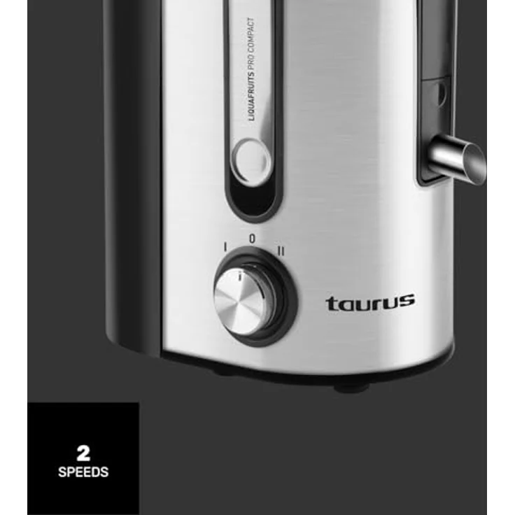 Taurus 924731000 Entsafter Pro Compact, 600 W, Eingang 65 mm, abnehmbarer Edelstahlfilter, 2 Geschwindigkeitsstufen, Krug 350 ml, herausnehmbarer Fruchtbehälter 1,2 l – Bild 4