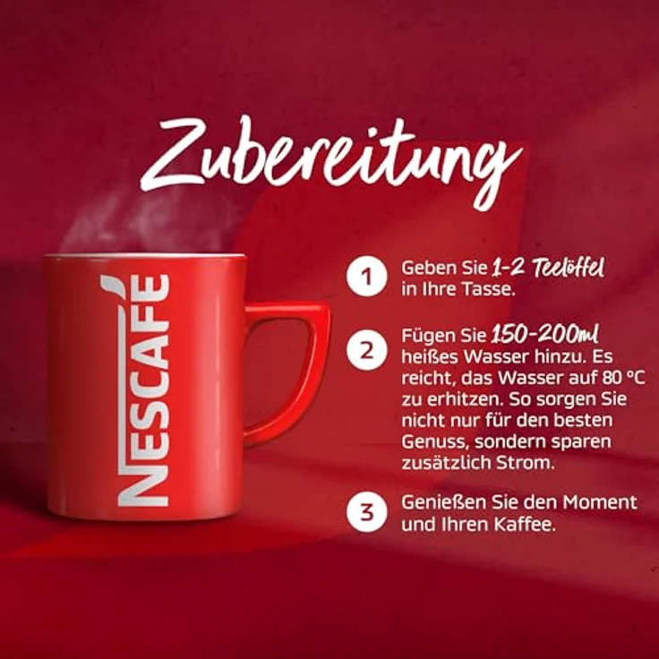 Nescafé Classic 100% löslicher Bohnenkaffee, 100g Glas (für ca. 40 Becher) – Bild 3