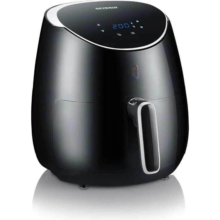 Severin FR 2445 XXL-Heißluftfritteuse 2.000 W, 5 L Kapazität, 1.500 g Frittiermenge, edelstahl-schwarz
