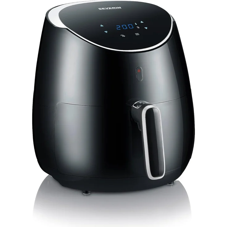 Severin FR 2445 XXL-Heißluftfritteuse 2.000 W, 5 L Kapazität, 1.500 g Frittiermenge, edelstahl-schwarz – Bild 1