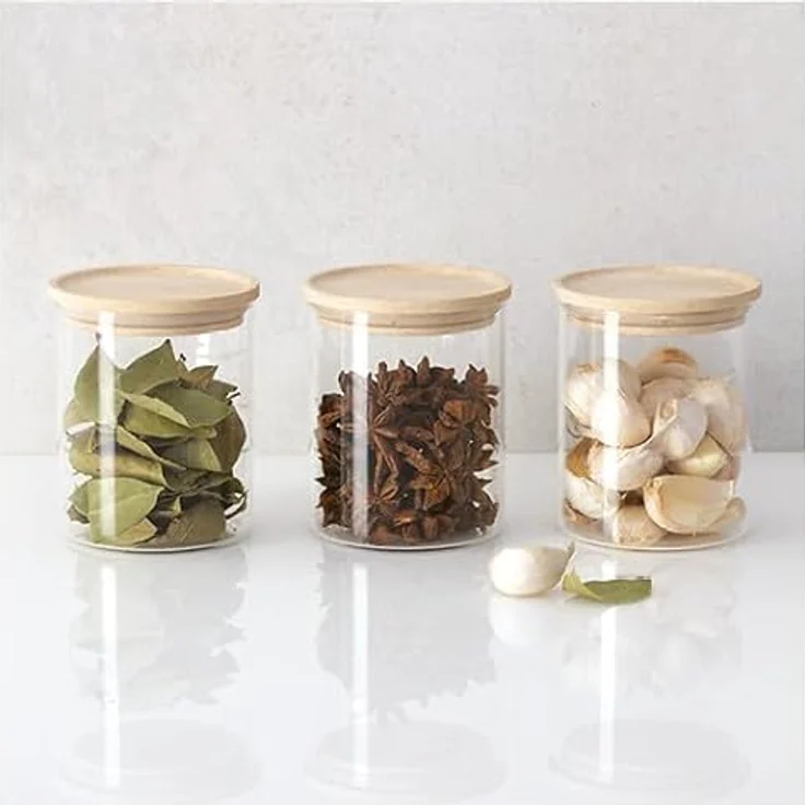 5 five simply smart - Set aus 3 luftdicht verschlossenen Glasgefäßen 350ml "hermet" - Praktische Aufbewahrung für Gewürze – Bild 7