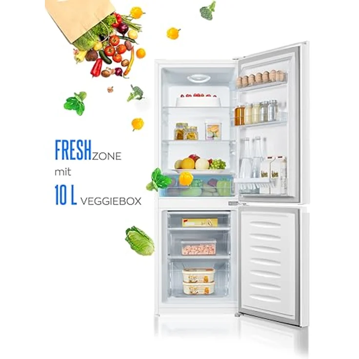 Heinrich´s Kühlgefrierkombination 175Liter, LED Innenraumbeleuchtung, leise 39dB, 7 Temperaturstufen, weiß – Bild 3