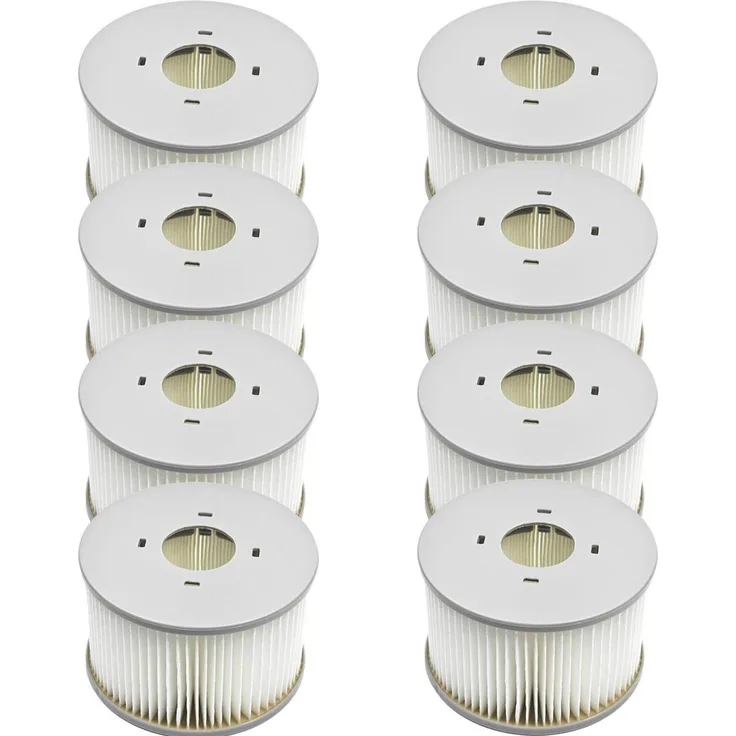 MSPA 8 Stück Ersatzfilterkartuschen für aufblasbare Whirlpools, effiziente Wasserfilter, Weiß