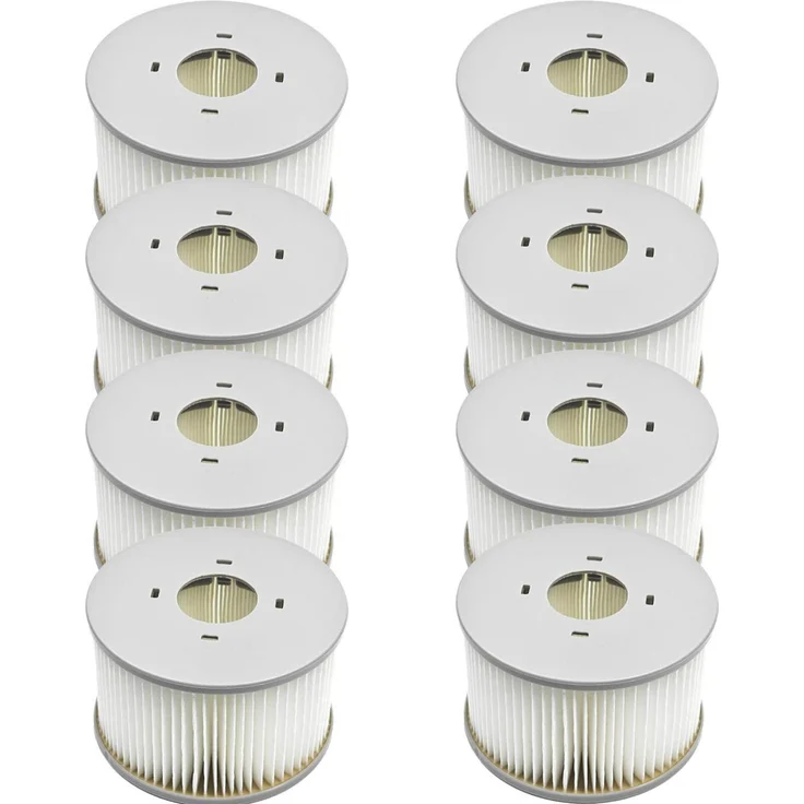 MSPA 8 Stück Ersatzfilterkartuschen für aufblasbare Whirlpools, effiziente Wasserfilter, Weiß