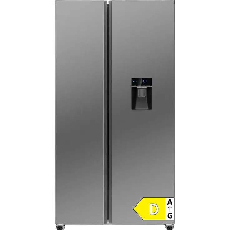 Bomann® SBS 7367 inox, Side by Side Kühlschrank mit Wasserspender, 439 Liter, NoFrost, Inverter-Kompressor, 177 cm