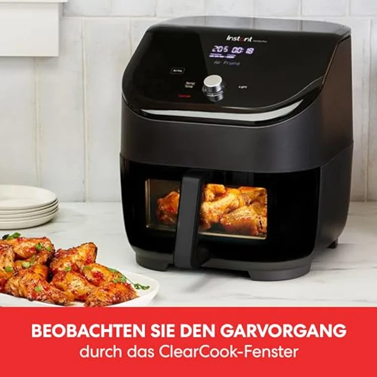 Instant Pot Instant Vortex Plus mit ClearCook - 5.7L Digitale Heißluftfritteuse, Schwarz, 6-in-1 Smart-Programme - Frittieren, Backen, Braten, Grillen, Dehydrieren, Aufwärmen, Großes Fassungsvermögen -1700W – Bild 3