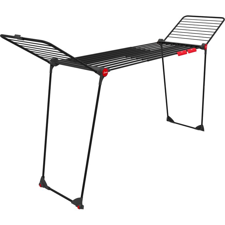 Vileda Infinity flex Ultimate, Wäschetrockner schwarz mit 30 m Leinenlänge, rollbar, ausziehbar bis 304 cm, TÜV GS geprüft