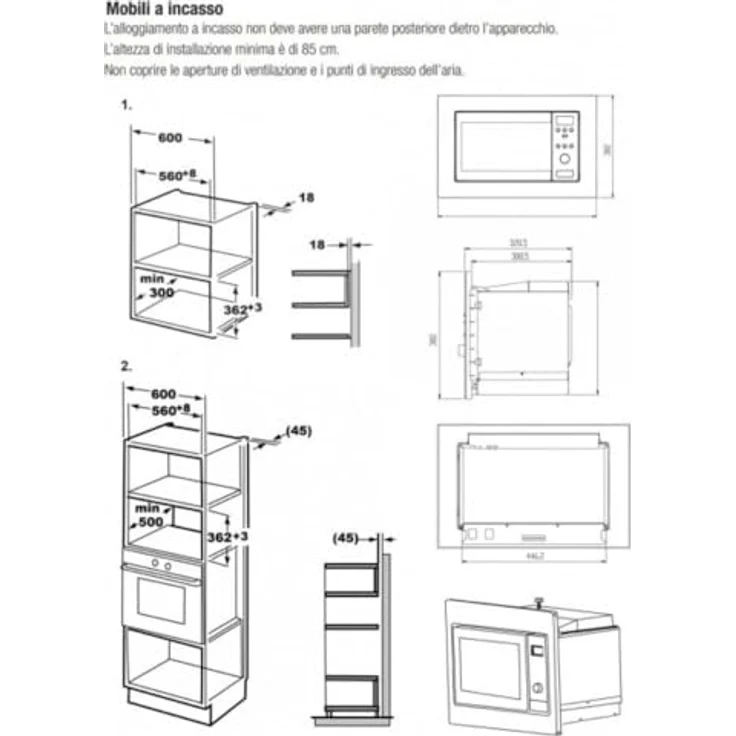 Beko BMOB 17131 X Mikrowelle, Einbaugerät, 700W, 5 Leistungsstufen, Garraum 17 Liter, Timer, Schnellstart, 8 Automatikprogramme, silber – Bild 6
