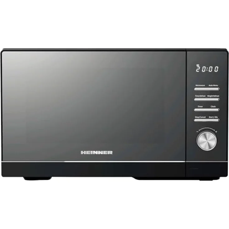 Heinner HMW-MD25DMRBK, Solo-Mikrowelle mit 25 l, 800 W, LED-Display, schwarzes Design – Bild 1