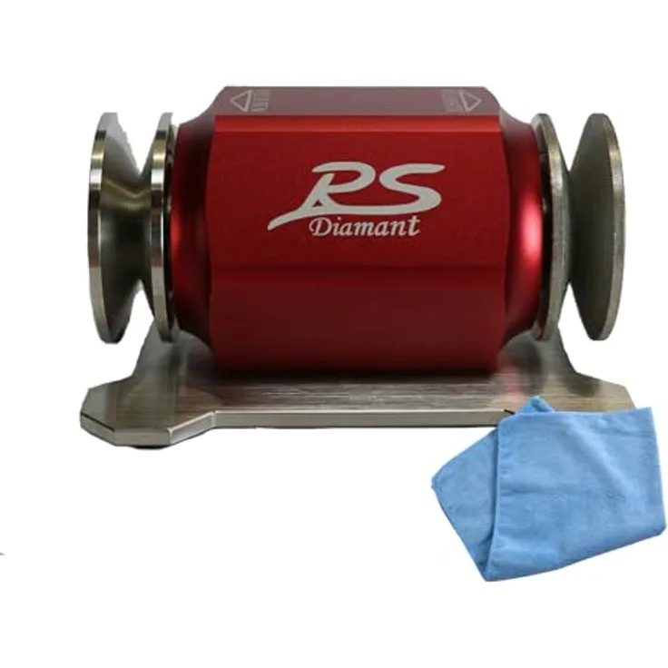 Duke-Handel Messerschärfer, Rollenschärfer, Rollenschleifer inkl. Mikrofasertuch, mit Ballig/Konvex X-Schliff in verschiedenen Ausführungen (Rot)