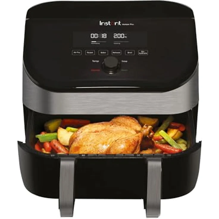 Instant VersaZone Heißluftfritteuse/XXL Single + Doppelkammer in 1-8.5L Digitaler Air Fryer Edelstahl, 8-in-1 Smart Programme - Frittieren, Backen, Braten, Grillen, Dörren, Aufwärmen – Bild 1