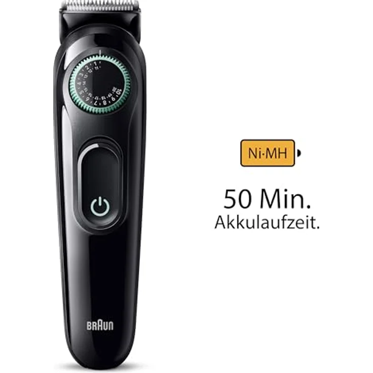 Braun Barttrimmer, Trimmer/Haarschneider Herren, Haarschneidemaschine mit ultrascharfer Klinge, 40 Längeneinstellungen, wiederaufladbar mit 50 Min. kabelloser Laufzeit, Geschenk Mann, BT3421 – Bild 5