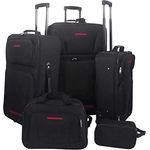 vidaXL Trolley Kofferset 5-TLG. Stoff Schwarz Koffer Reisekoffer Reisetasche