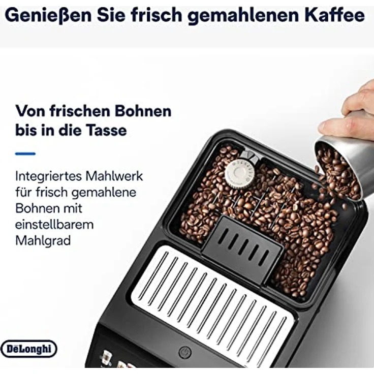 De'Longhi Eletta Explore Perfetto ECAM452.57.G Kaffeevollautomat mit LatteCrema Milchsystem, heiße und erfrischende Getränke auf Knopfdruck, 3,5 Zoll TFT Touchscreen Farbdisplay, Kaffeekanne inklusive – Bild 3