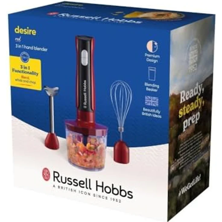 RUSSELL HOBBS Stabmixer Desire 3in 1 27140-56, 500 W, rot - Premium-Farbgebung, vielseitiges Zubehör, 2 Geschwindigkeitsstufen – Bild 6