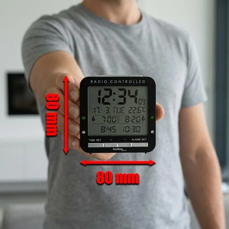 Technoline Funkwecker WT 245, DCF-77 Uhr mit 4 Weckalarmen, Hintergrundbeleuchtung und Innentemperaturanzeige – Bild 4