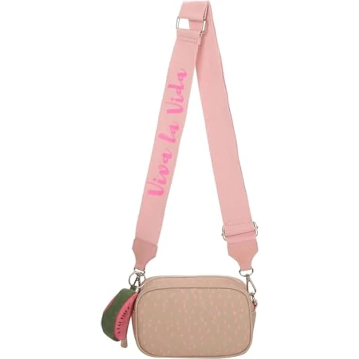 Fritzi aus Preußen Umhängetasche Easy Go Canvas Crossbody Bag, Frida Kahlo inspiriert, Melon, verstellbarer Schulterriemen, standfest – Bild 4